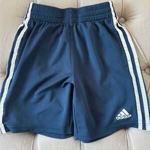 Adidas Kids Dark Blue Shorts with White Stripes